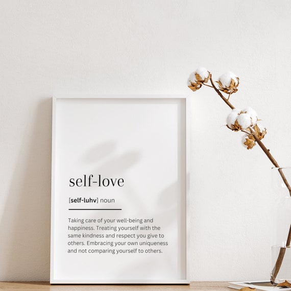 Selflove Definition Print Dictionary Poster Bedroom Quote Prints