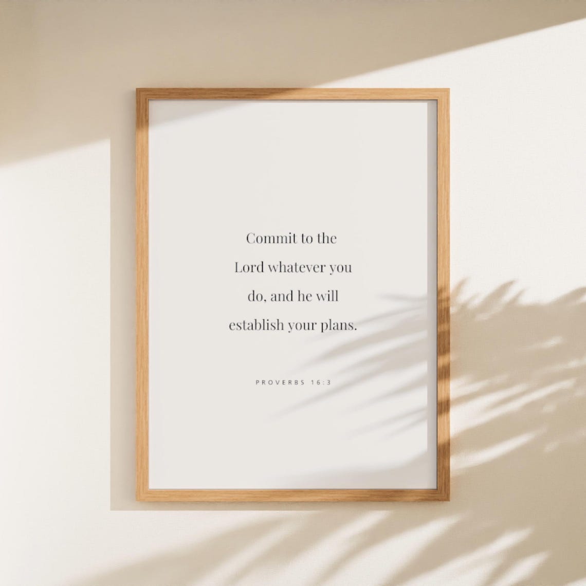 Proverbs 163 Commit To The Lord Whatever You Do Bible Verse Print Christian Office Decor Wall Prints Minimal Art