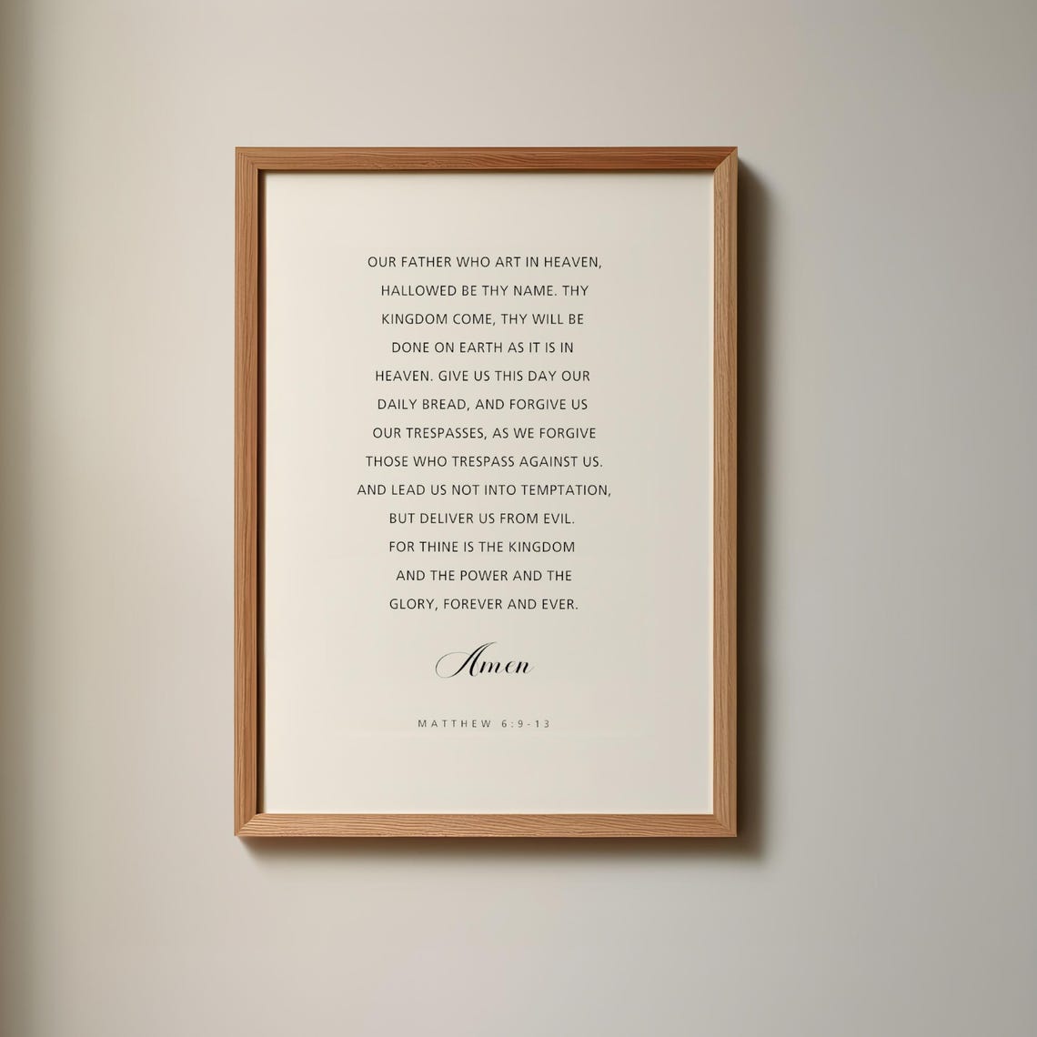 Matthew 6913 The Lords Prayer Wall Art Christian Home Decor Prints Bible Verse