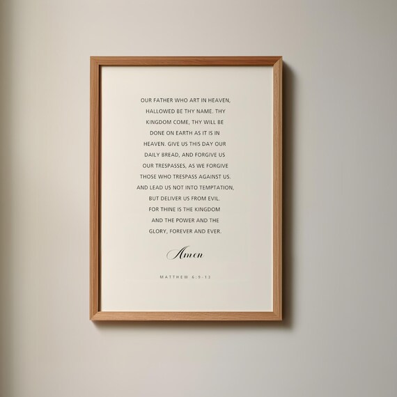 The Lords Prayer Matthew 6913 Classic Traditional Bible Verse Wall Art