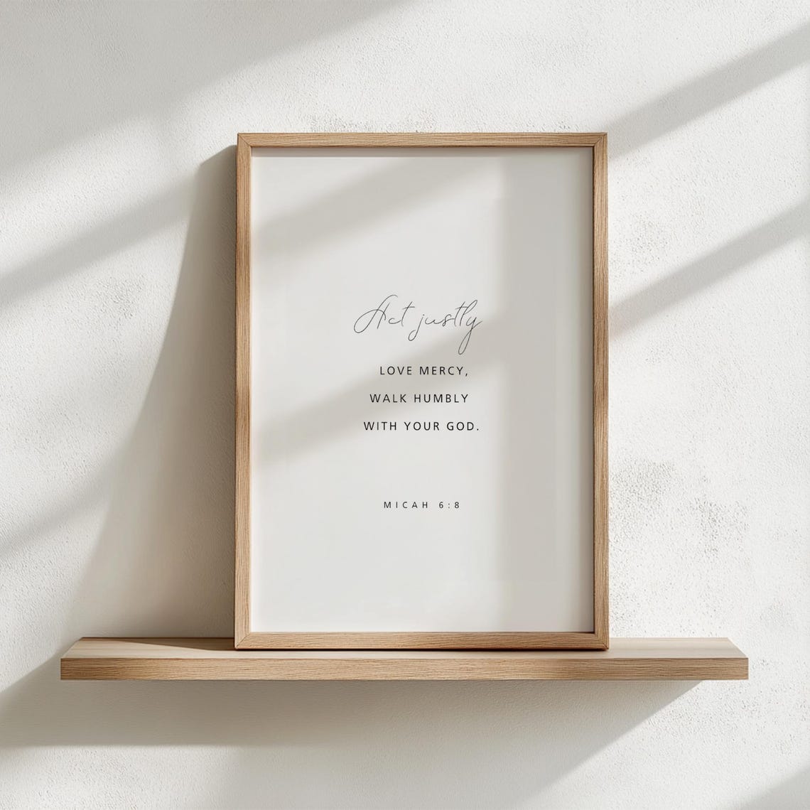 Micah 68 Act Justly Love Mercy Walk Humbly Bible Verse Scripture Prints Christian Print Modern