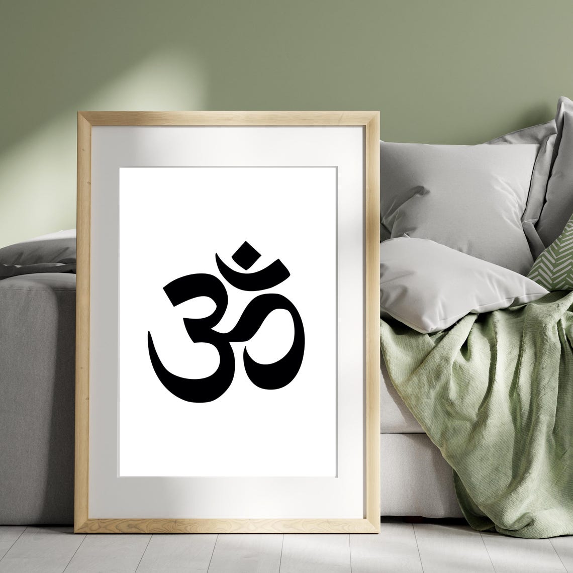 Om Symbol Spiritual Black And White Meditation Minimalist Poster - Image 2