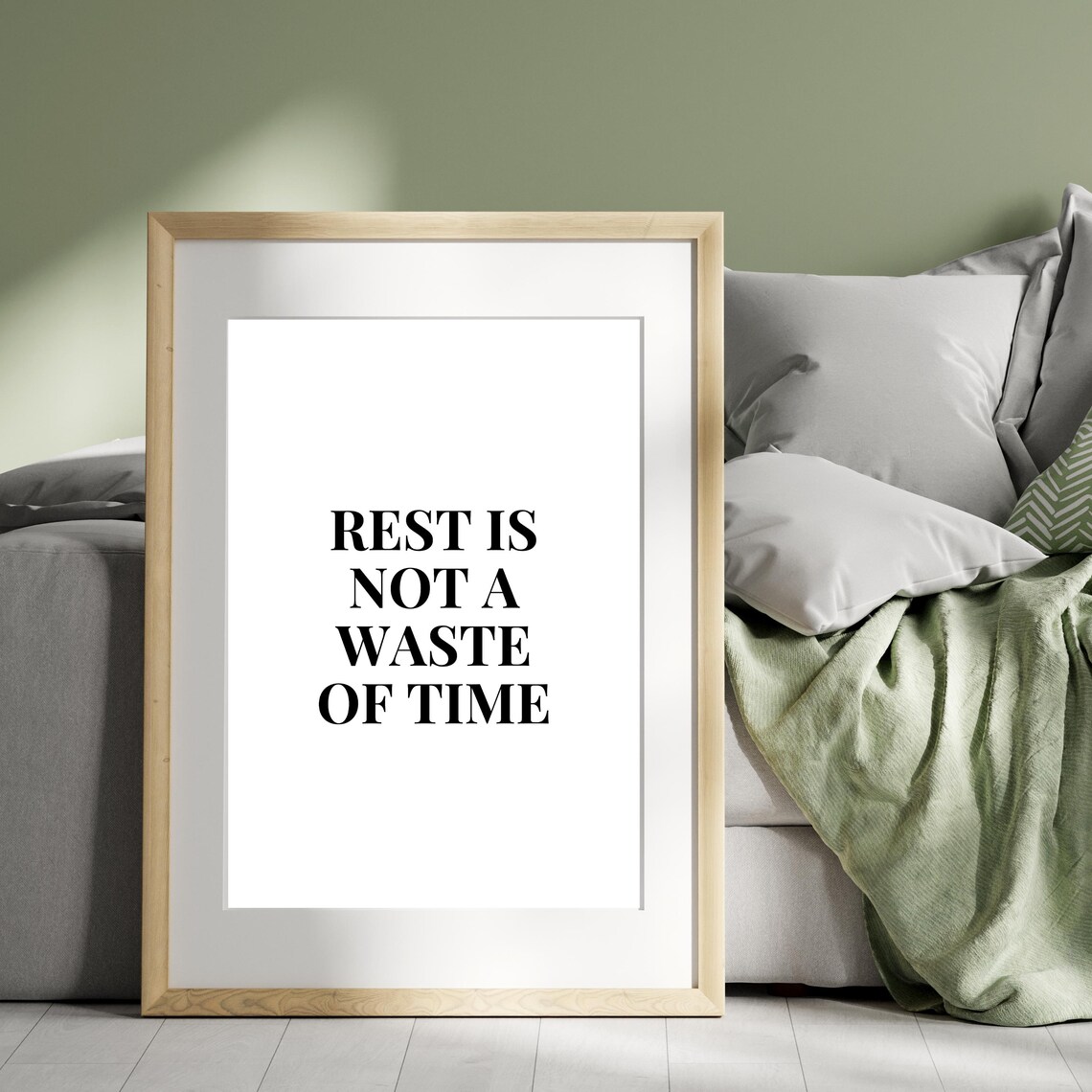 Rest Is Not A Waste Of Time Motivational Quote Typography Wall Art - Image 2