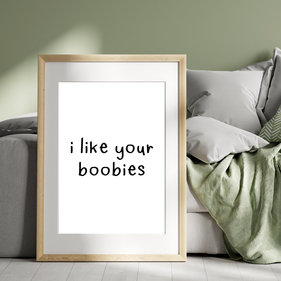 I Like Your Boobies Cheeky Handwritten Funny Bedroom Quote Poster - Image 2