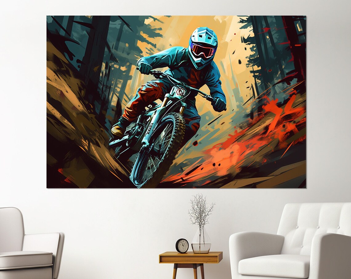 Motocross Pop Art Print, Dirt Bike Biker Gift