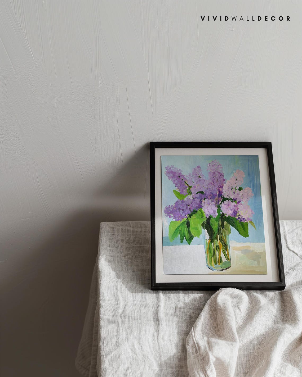 Purple Lilac Bouquet in Glass Jar Soft Spring Floral Art Poster - Image 3
