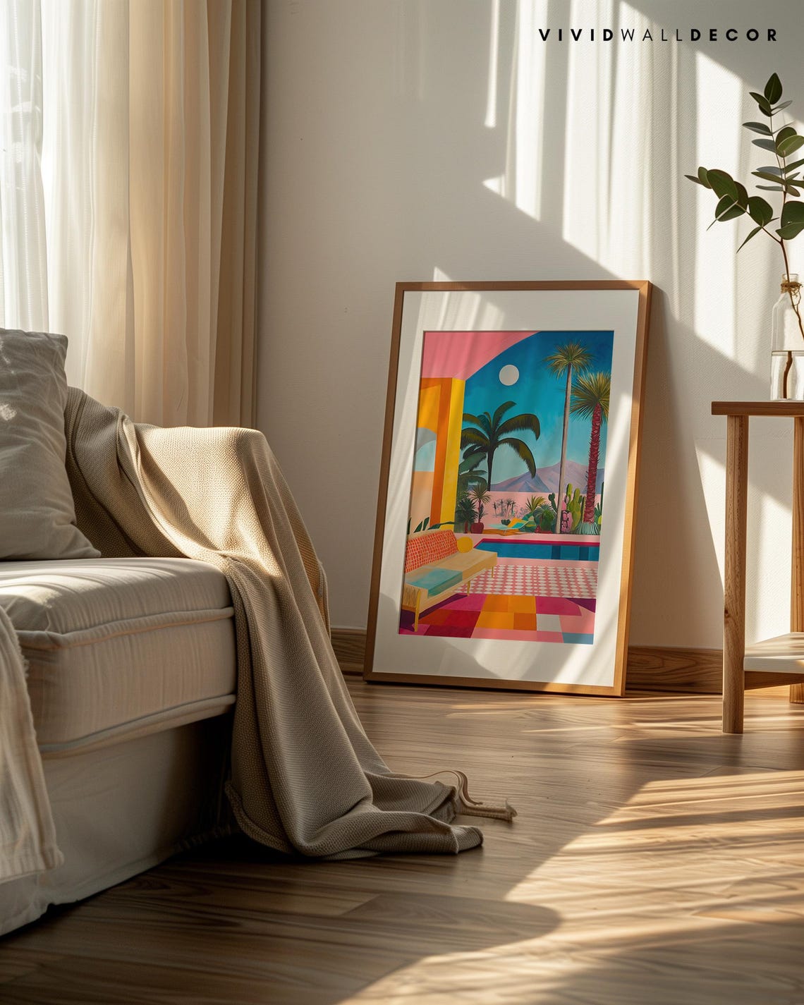 Tropical Poolside Patio Palm Paradise Vacation Mood Wall Poster - Image 2