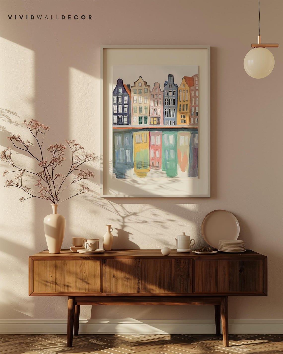 Amsterdam Canal Houses Reflection Whimsical Cityscape Poster - Image 4