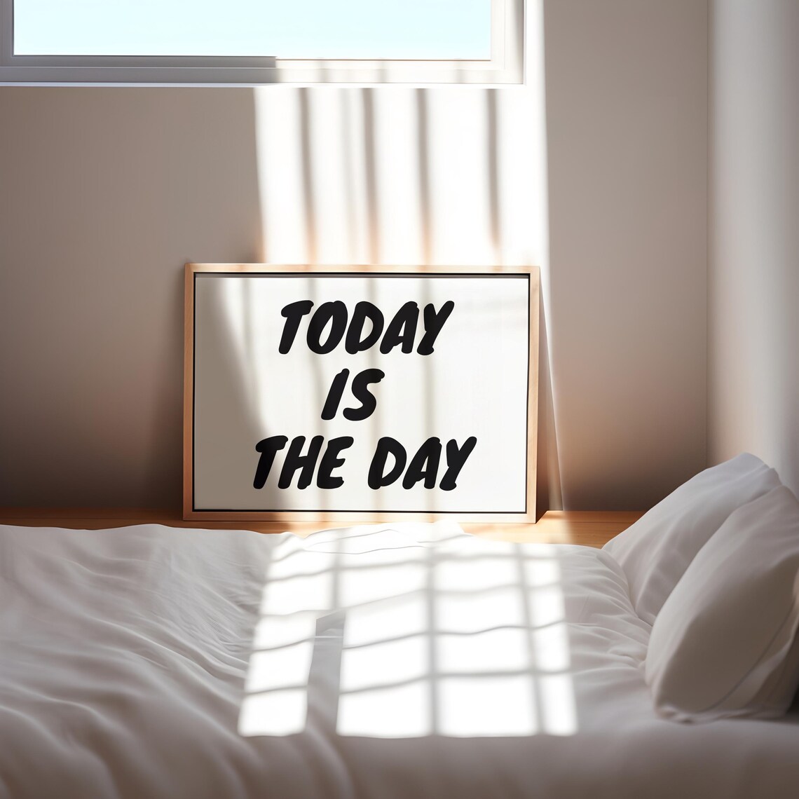Today Is The Day Black Bold Retro Lettering Motivational Poster - Image 3