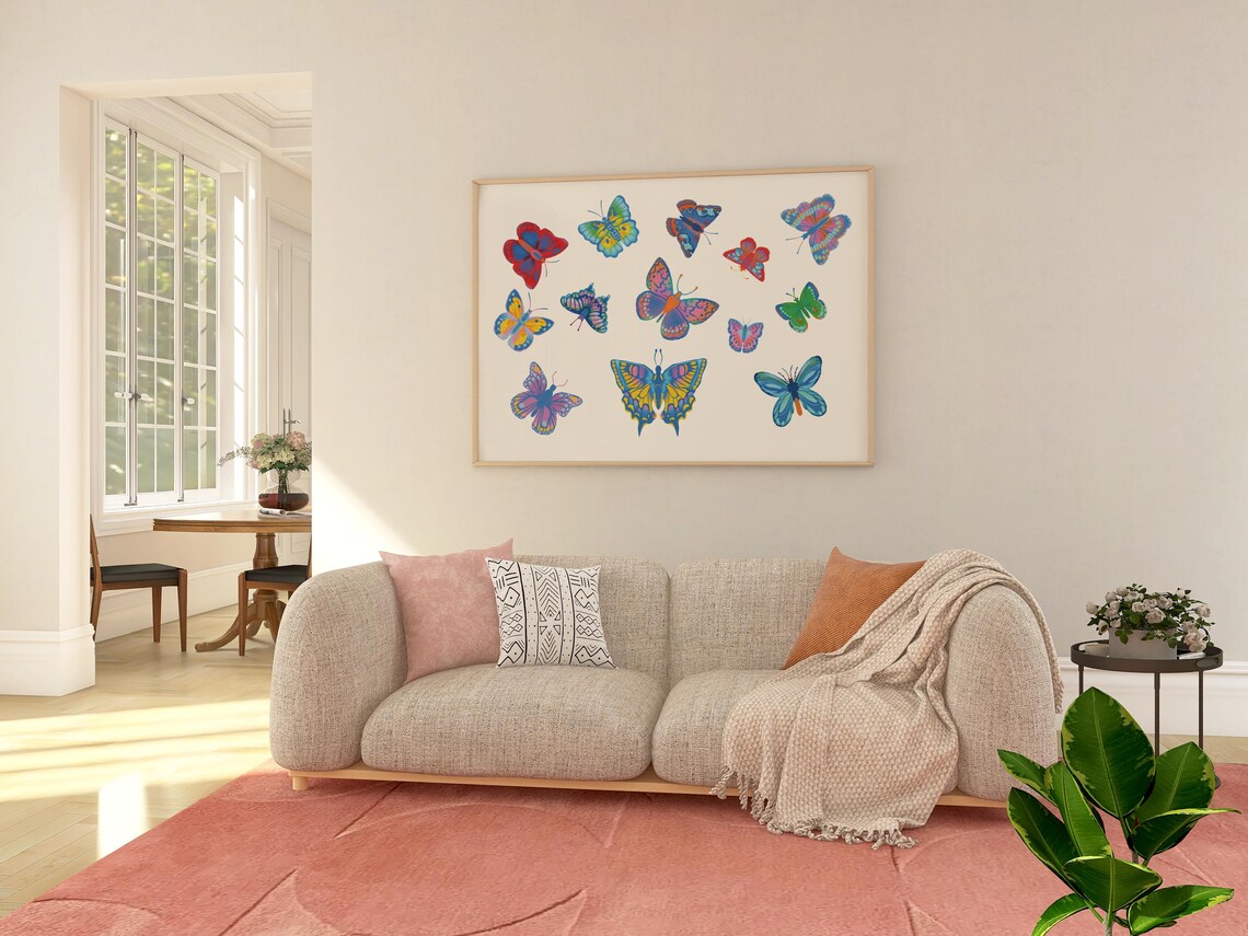 Watercolor Butterfly Collection Thirteen Colorful Species Wall Poster - Image 2