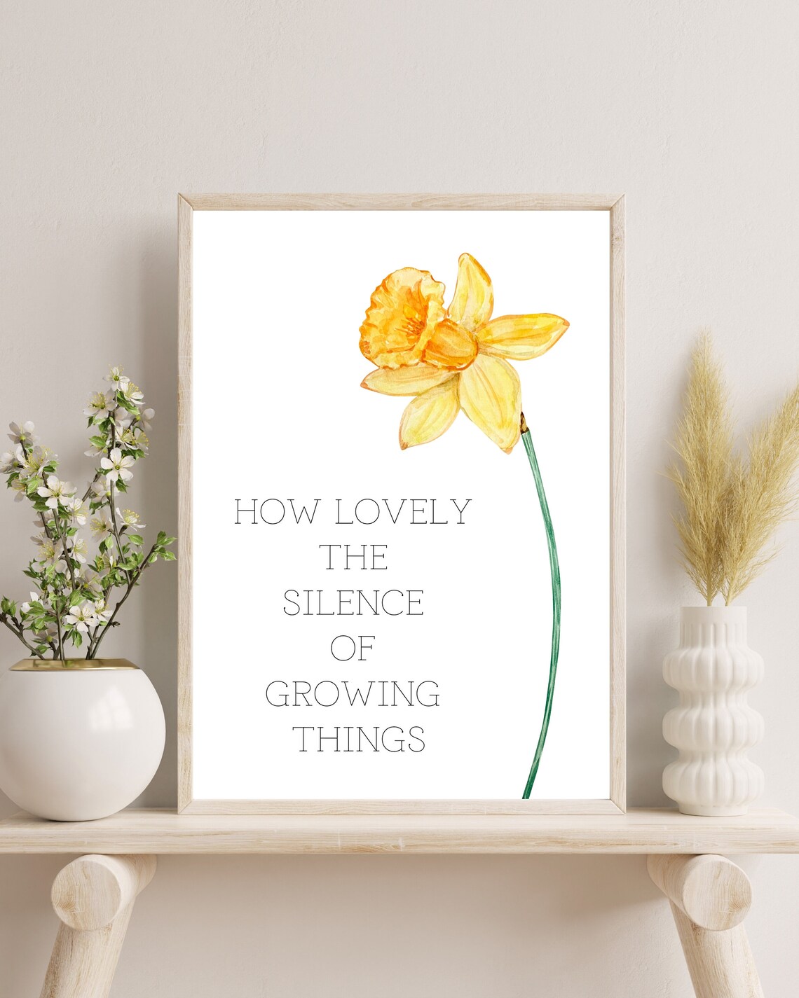 How Lovely the Silence of Growing Things Daffodil Flower Poster - Image 3