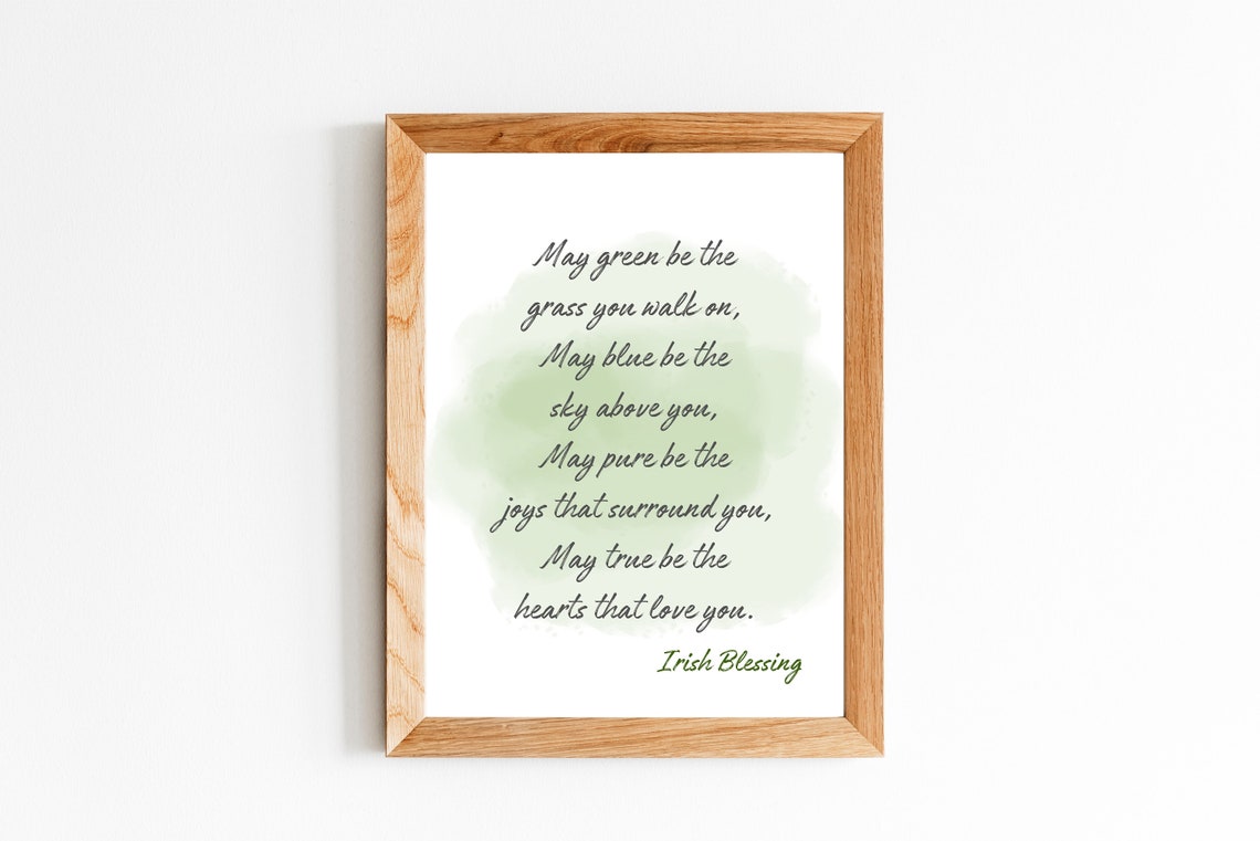 Irish Blessing Poem St Patricks Day Green Watercolor Wall Art - Image 3