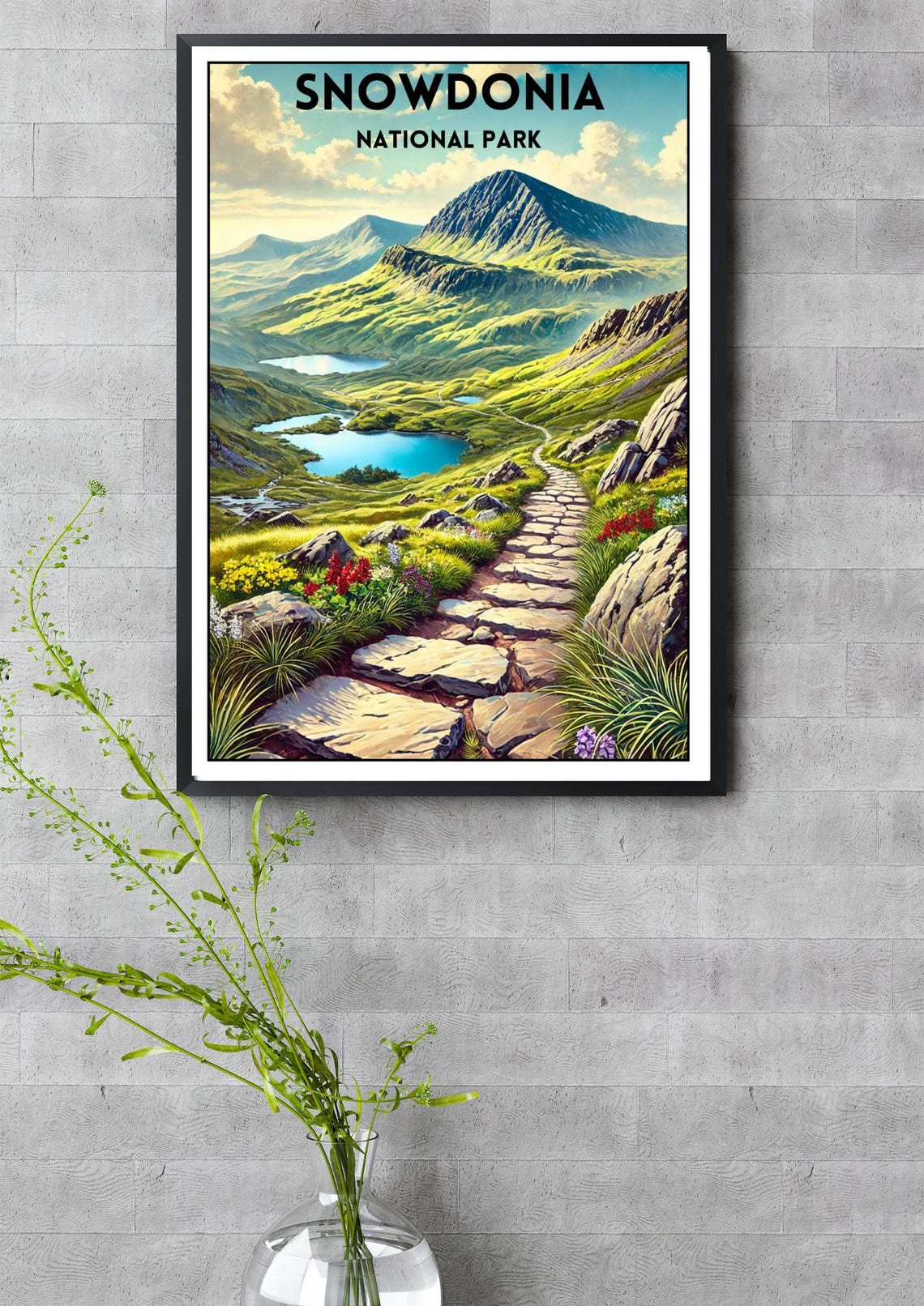 Snowdonia National Park Wales Llanberis Path Spring Vintage Poster - Image 3