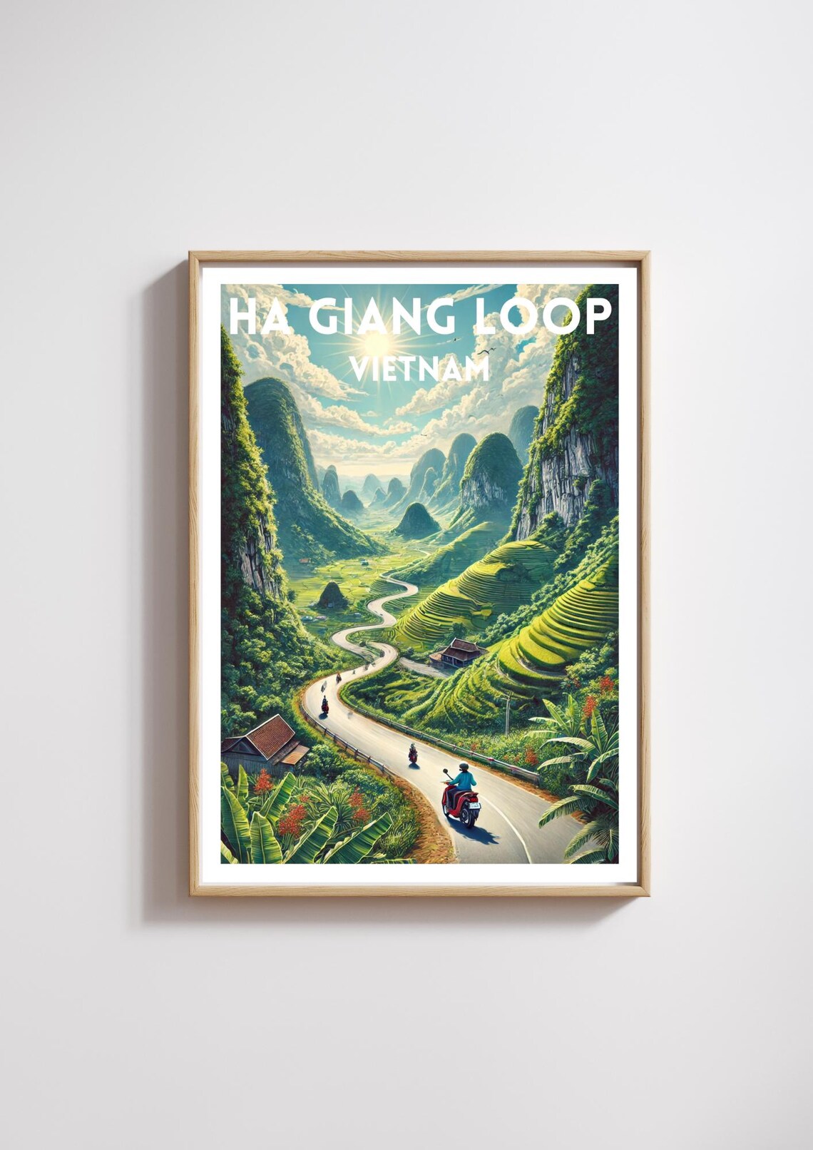 Ha Giang Loop Travel Poster, Vietnam Travel Decor