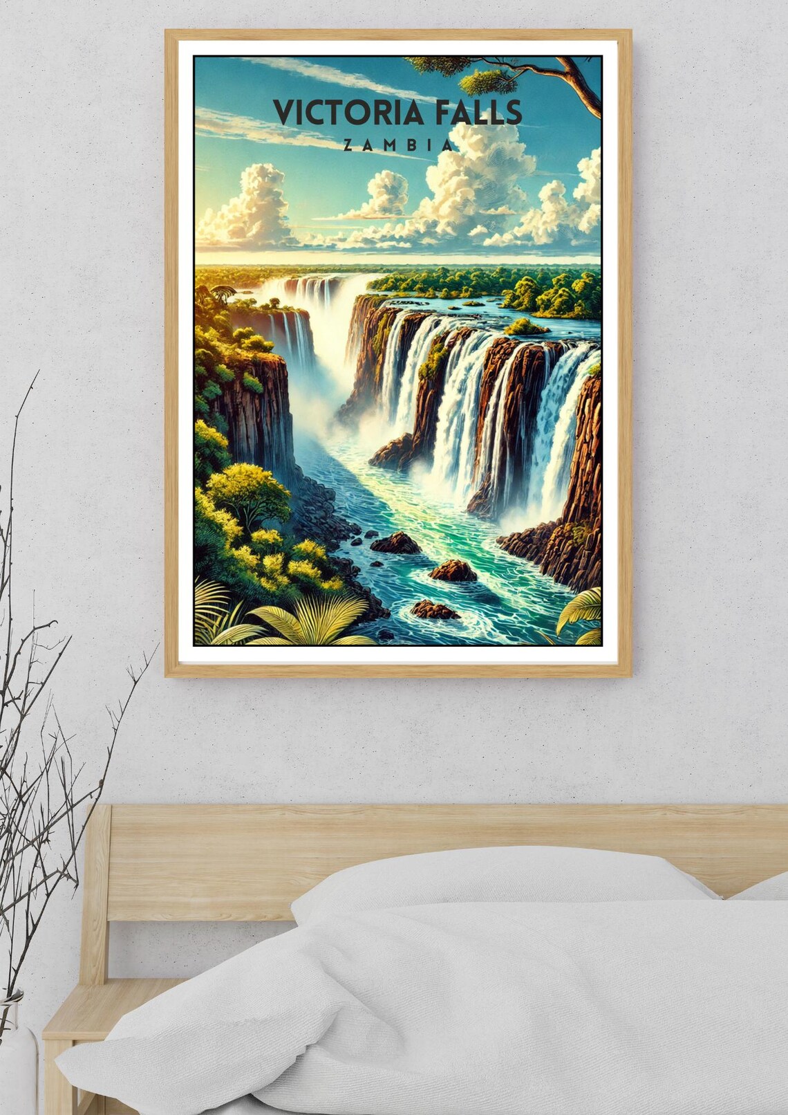 Victoria Falls Zambia Zambezi Waterfall Vintage Nature Travel Poster - Image 5