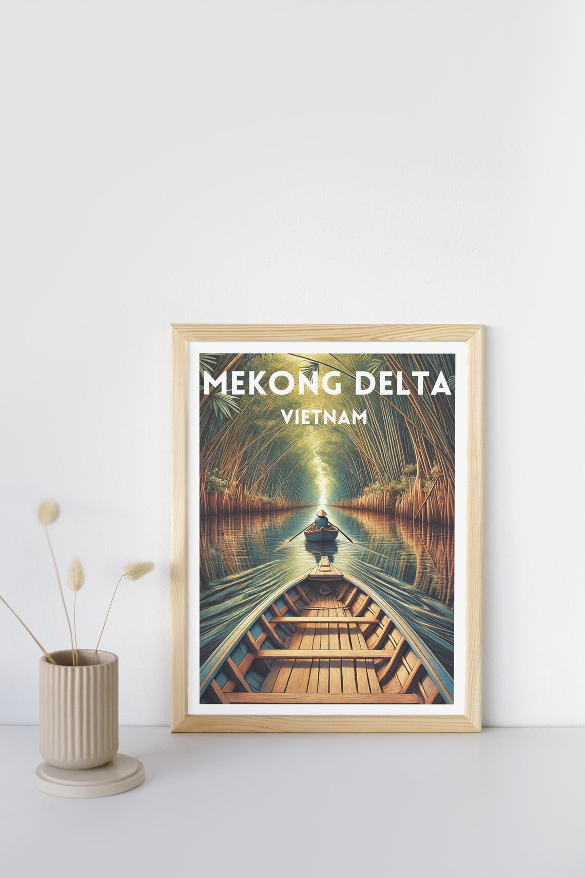 Vietnam Mekong Delta Travel Print Vietnam Travel Poster Travel Decor Wall Art Vietnam River Mekong River Poster Modern Home Decor Gift - Image 3