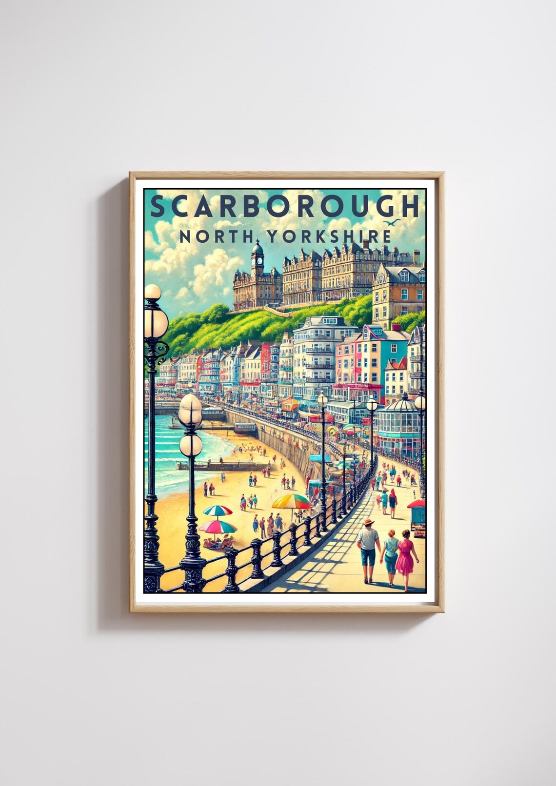 Scarborough North Yorkshire Vintage Coastal Travel Poster