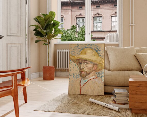 Vincent Van Gogh Poster Self Portrait With A Straw Hat 1887 Van Gogh Print Museum Poster Vintage Poster Vintage Print