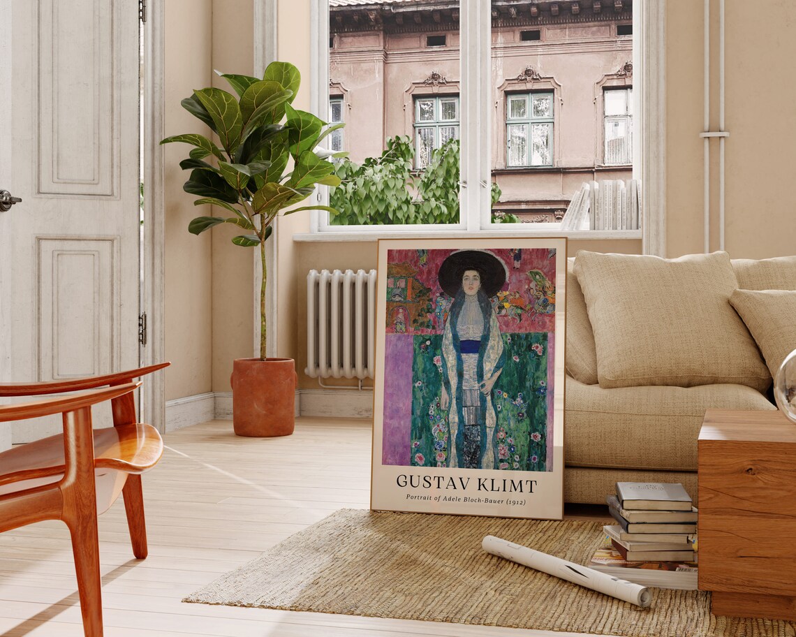 Gustav Klimt Portrait of Adele Bloch-Bauer 1912 Art Nouveau Poster - Image 2
