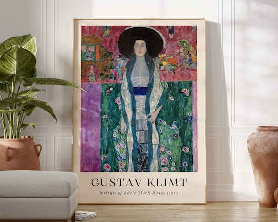 Gustav Klimt Portrait of Adele Bloch-Bauer 1912 Art Nouveau Poster