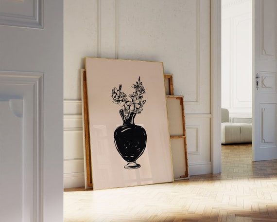 Abstract Botanical Wall Art Moody Botanical Print Neutral Botanical Wall Art Wavy Floral Wall Art Boho Wall Flower Print Matisse Print