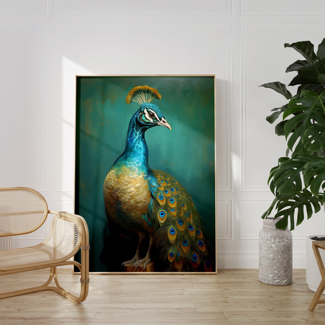 Vintage Peacock Portrait Art Print, Peacock Decor - Image 4
