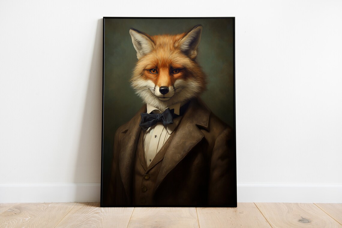 Renaissance Fox Portrait Vintage Animal Art Print