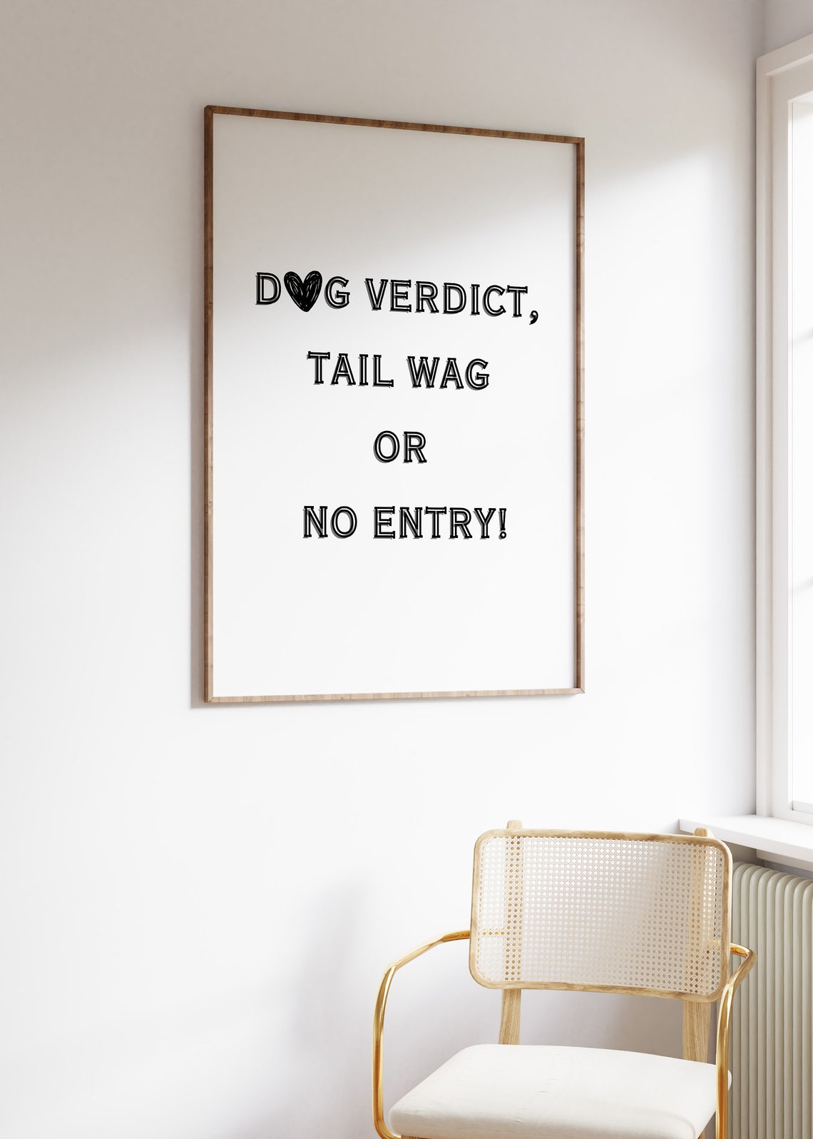 Dog Verdict Tail Wag or No Entry Black Funny Typography Poster - Image 5