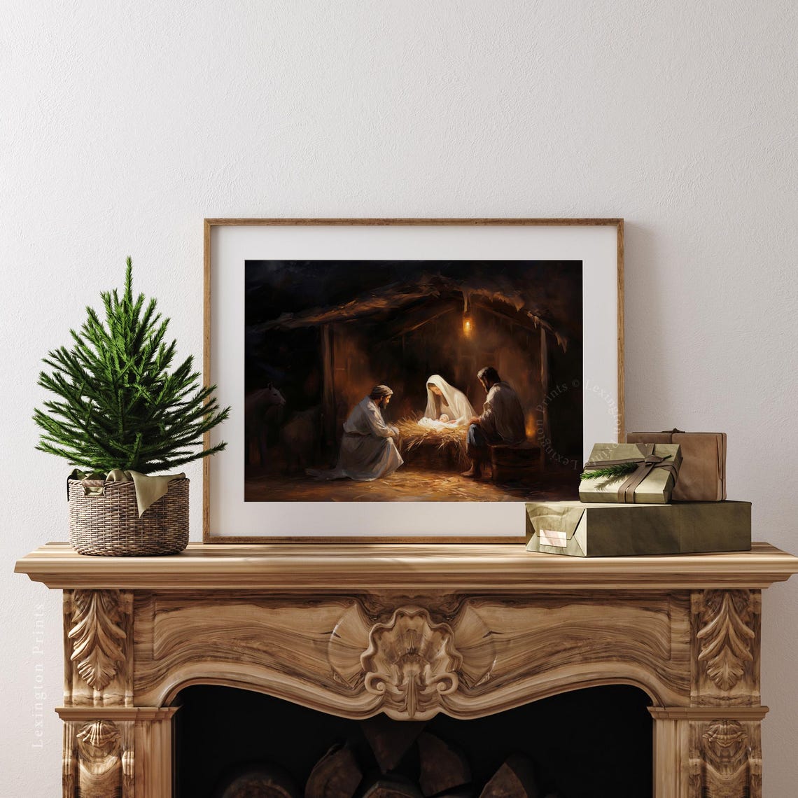 Nativity Christian Wall Art Christian Nativity Christmas Wall Art Christian Print Christmas Art Oil Painting Jesus Art Holiday 389 - Image 4