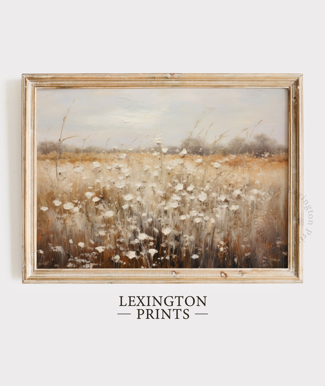 Golden Wildflower Meadow Impressionist Oil Painting Landscape Poster