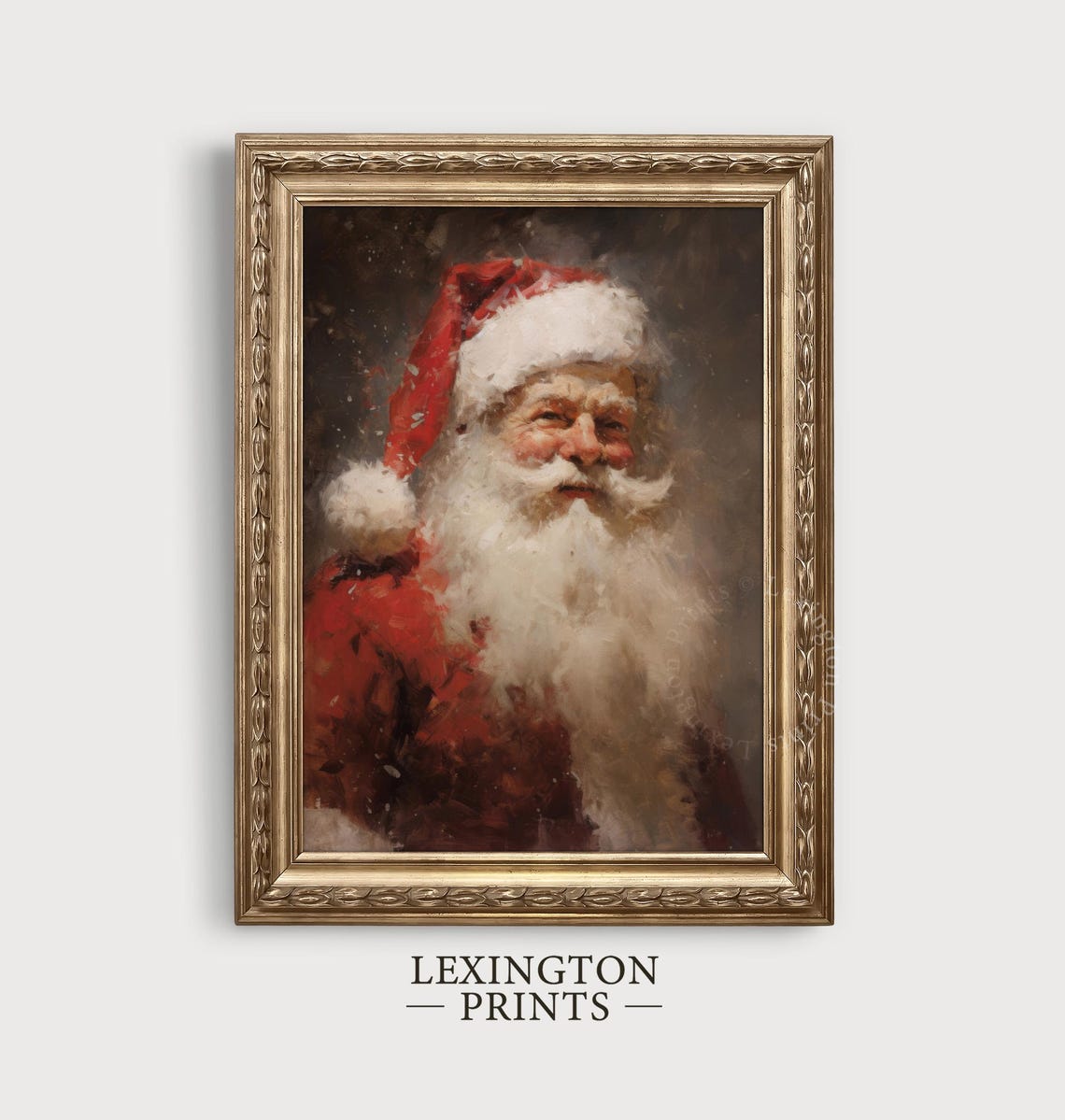 Classic Santa Claus Portrait Painterly Christmas Holiday Poster - Image 4