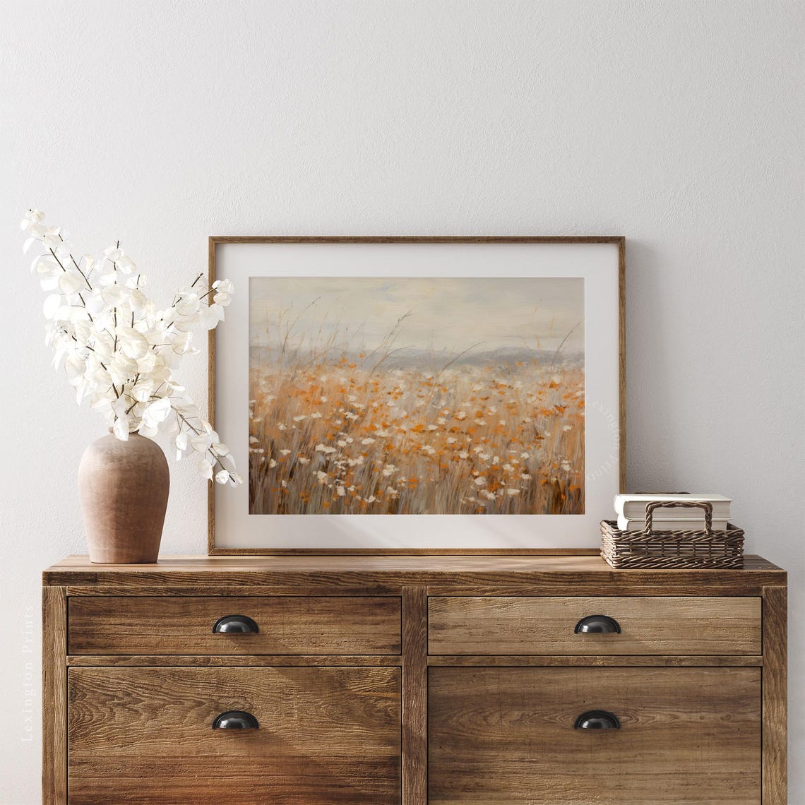 Fall Wildflower Field Warm Autumn Tones Rustic Landscape Poster - Image 7