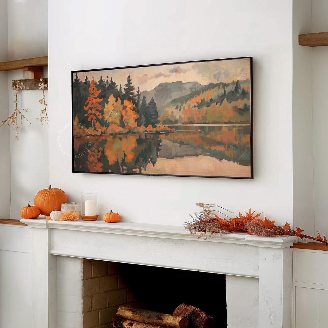 Autumn Lake Reflection with Fall Foliage Mountain Scene Poster - Image 7