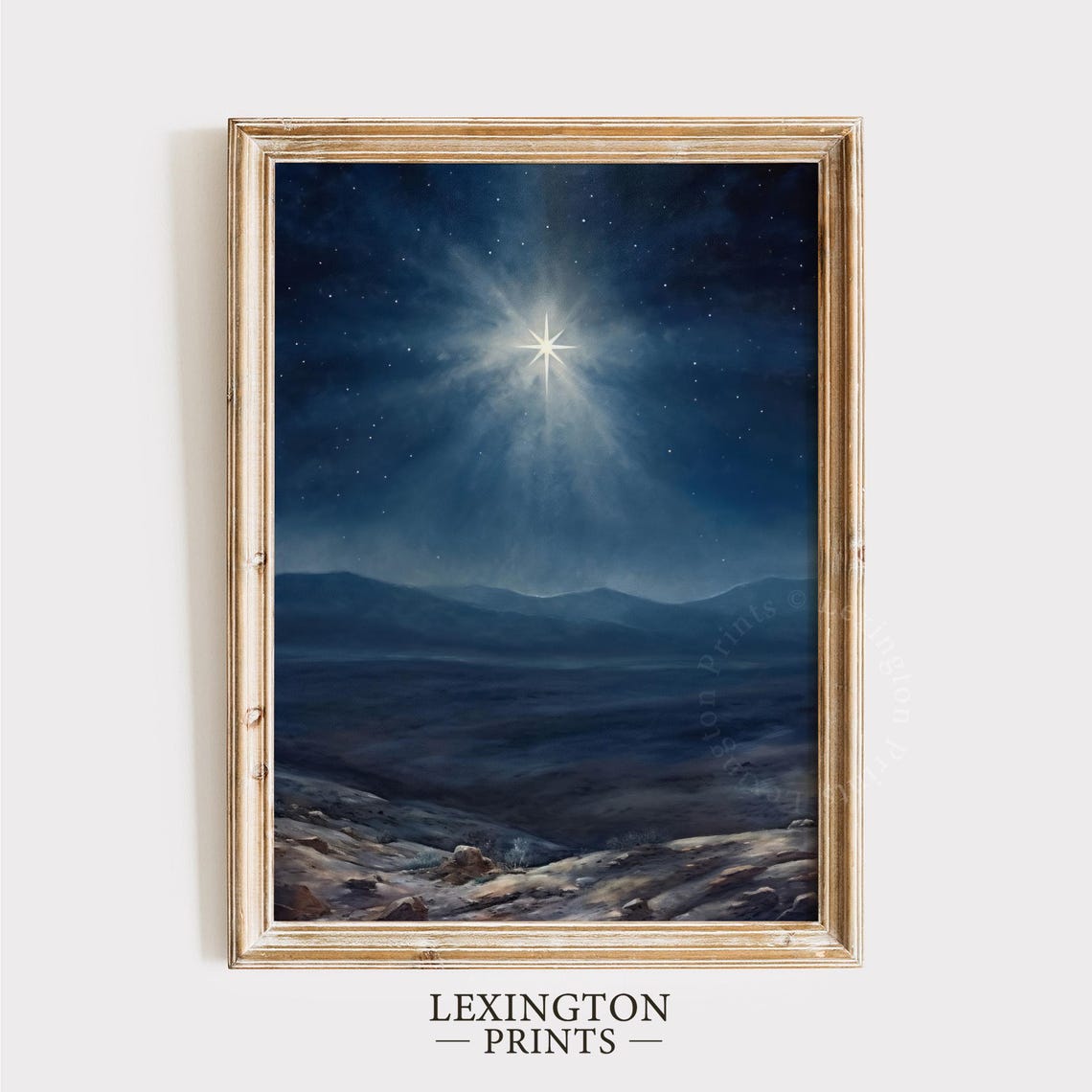 Christmas Star Christian Wall Art Christian Cross Art Christmas Wall Art Christmas Print Oil Painting Christian Jesus Art Nativity Star 395 - Image 4