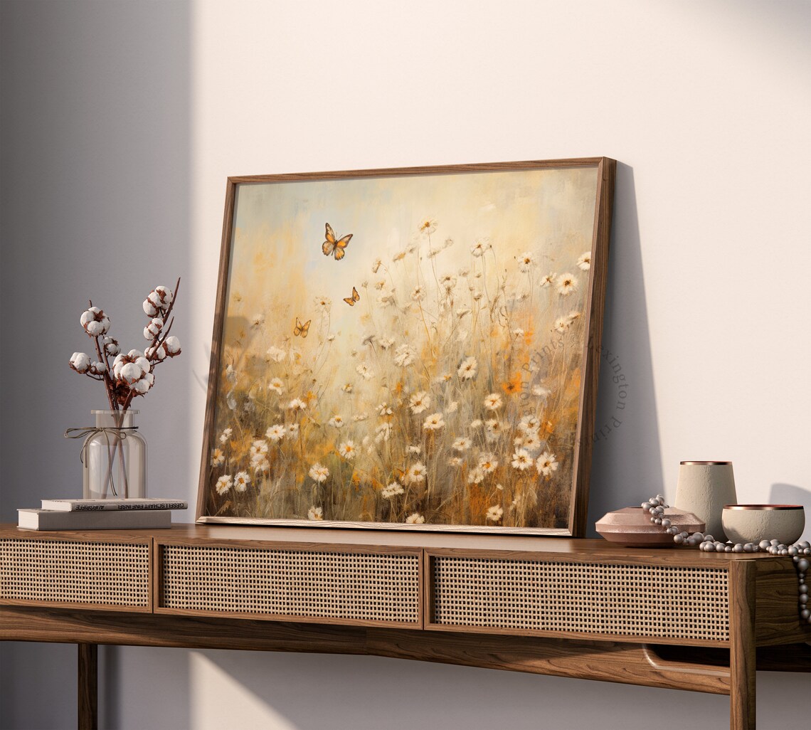 Wildflower Meadow Butterflies Warm Spring Vintage Floral Poster - Image 6