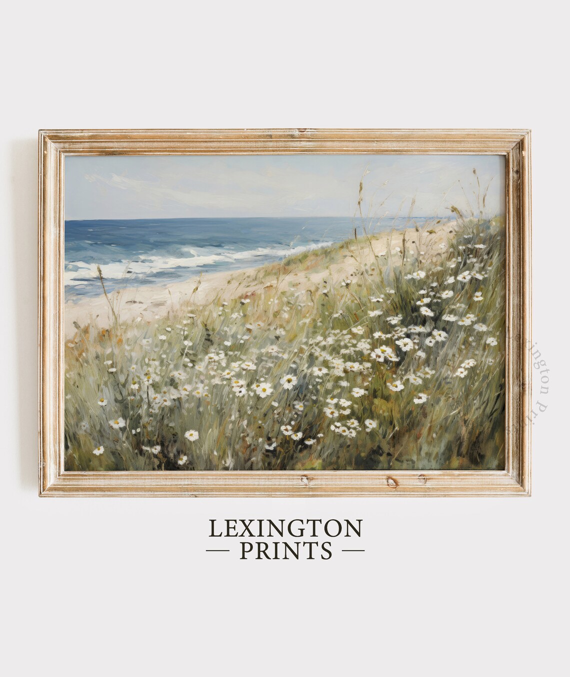 Coastal Wildflower Daisy Field Beach Summer Painting Art Poster