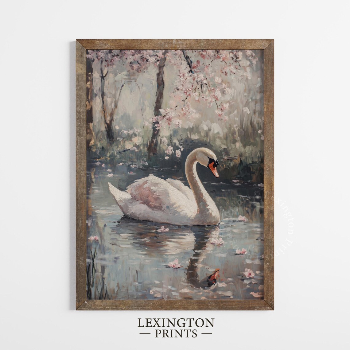 White Swan Vintage Nursery Romantic Wall Art Print - Image 2
