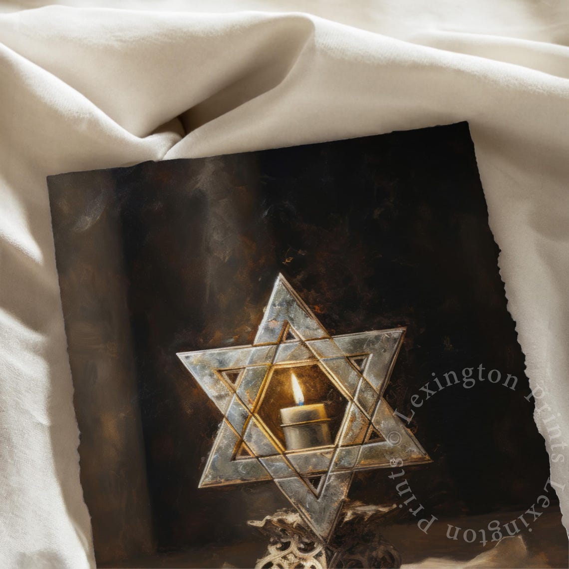 Vintage Jewish Wall Art Star Of David Art Oil Painting Art Jewish Print Star Of David Religious Art Hanukkah Decor Judaica Art 375 - Image 7