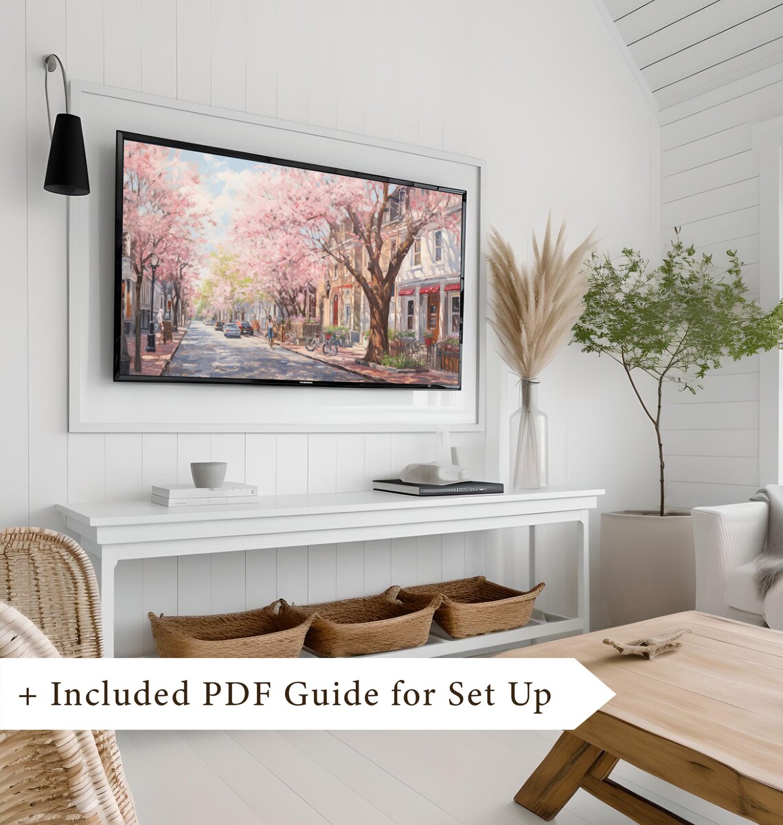 Cherry Blossom Street Spring City Vintage Oil Painting Poster - Image 8