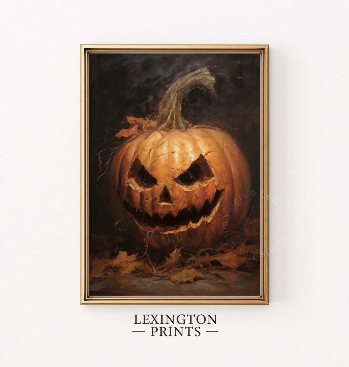 Menacing Carved Jack O Lantern Close Up Dark Halloween Poster - Image 3