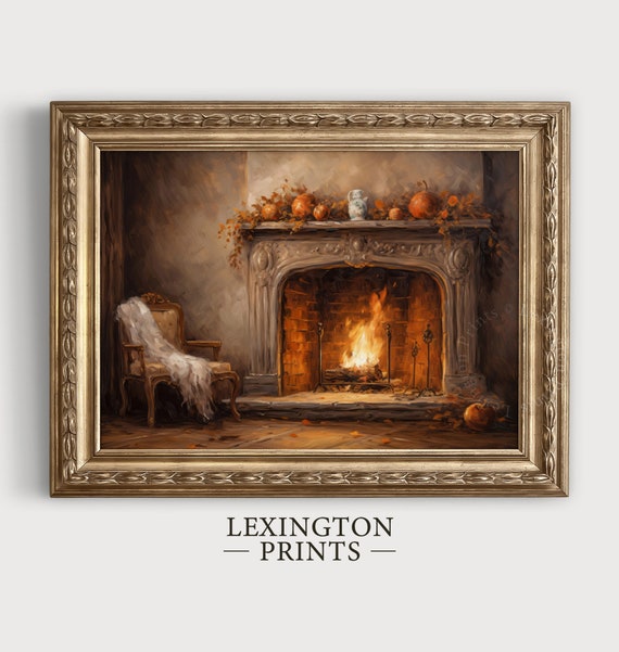 Interior Painting Vintage Cozy Fall Kitchen Wall Art Vintage Autumn Decor Farmhouse Decor Moody Print Rustic Fall Decor Thanksgiving Art 110