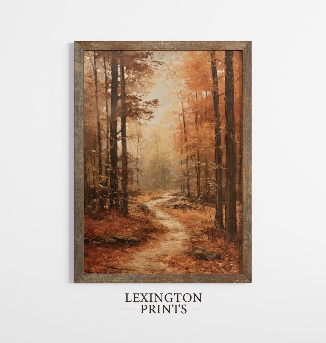 Autumn Forest Path Golden Leaves Vintage Fall Landscape Poster - Image 8