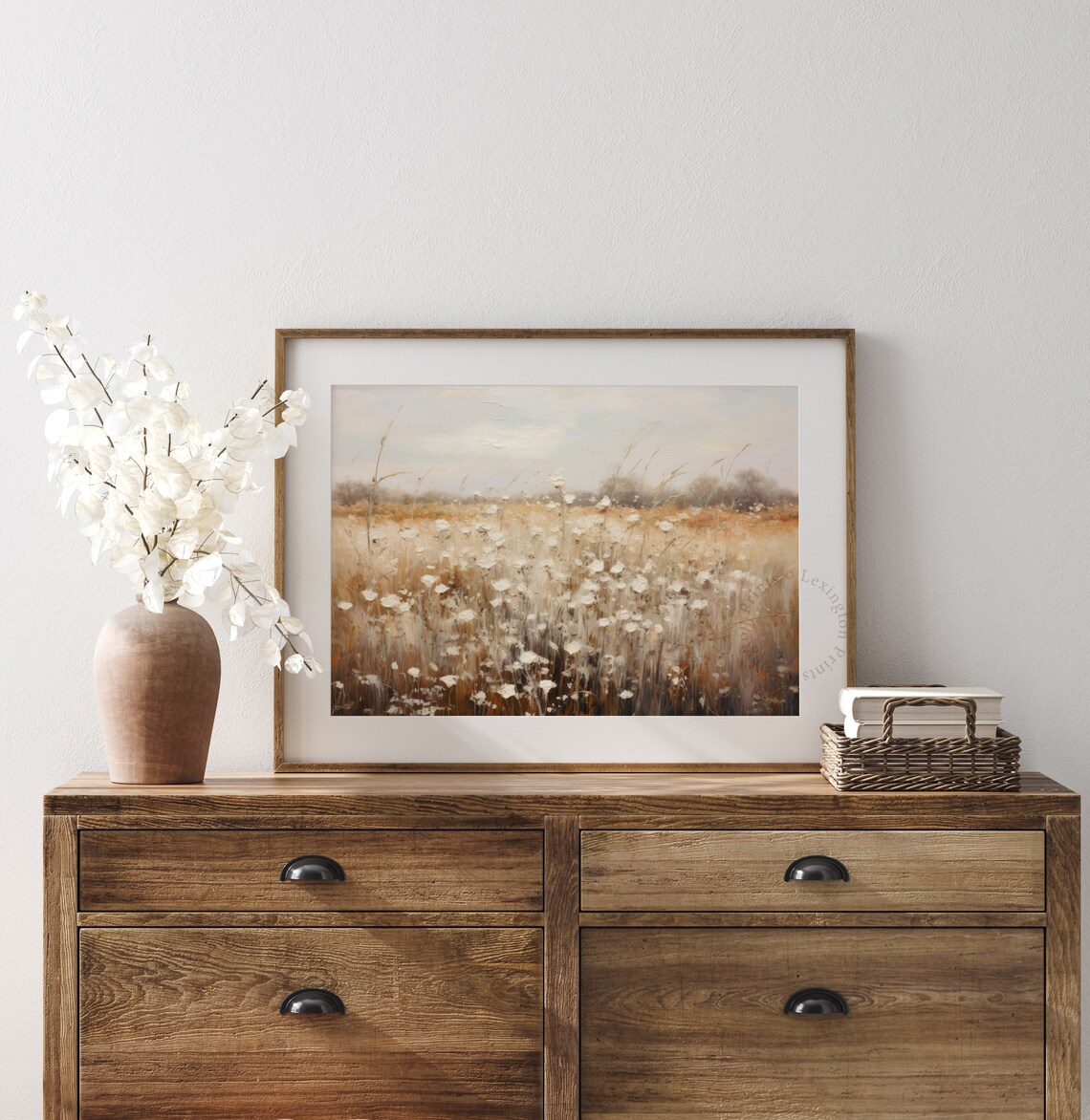 Golden Wildflower Meadow Impressionist Oil Painting Landscape Poster - Image 7