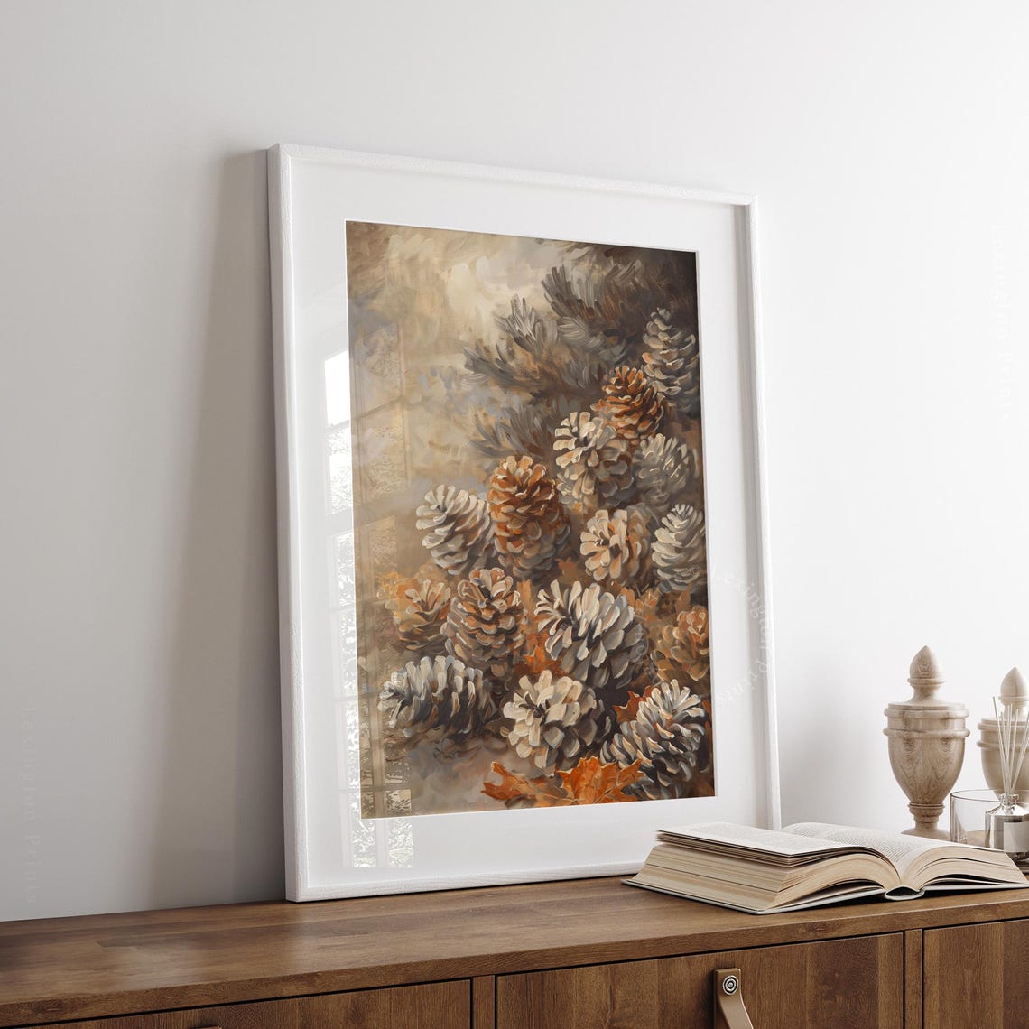Pine Cones Cluster in Warm Neutral Tones Botanical Fall Poster - Image 8