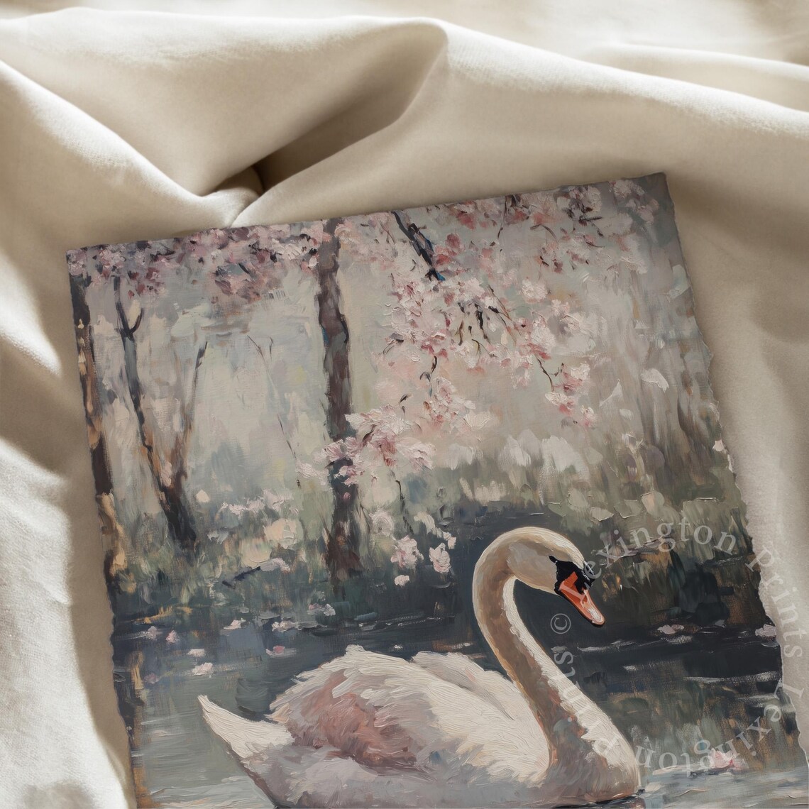 White Swan Vintage Nursery Romantic Wall Art Print - Image 7