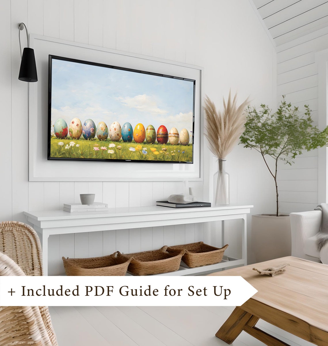 Painted Easter Eggs in Wildflower Meadow Spring Scene Poster - Image 8
