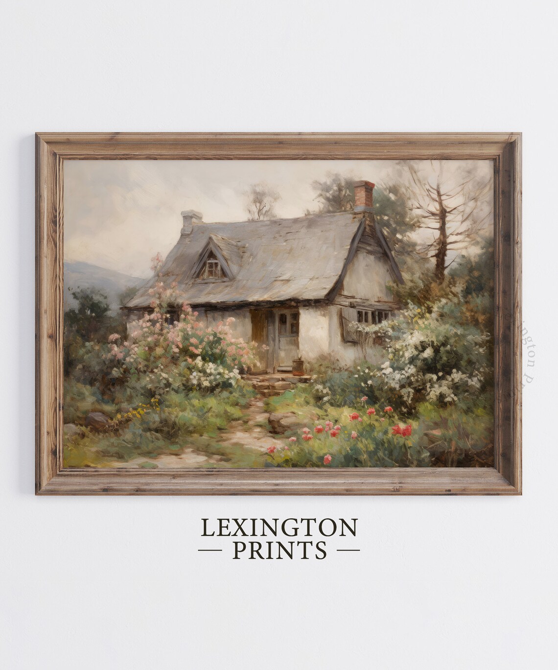 Charming Country Cottage Flower Garden Vintage Oil Painting Poster - Image 6