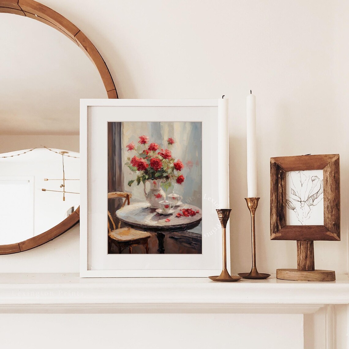 Red Roses Art Print, Valentine Wall Decor - Image 3