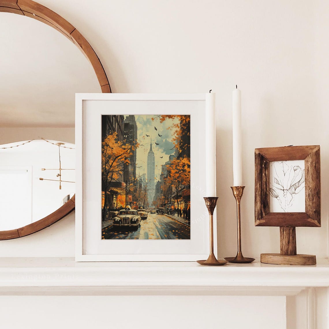 Spooky New York City Halloween Empire State Building Autumn Wall Art - Image 3