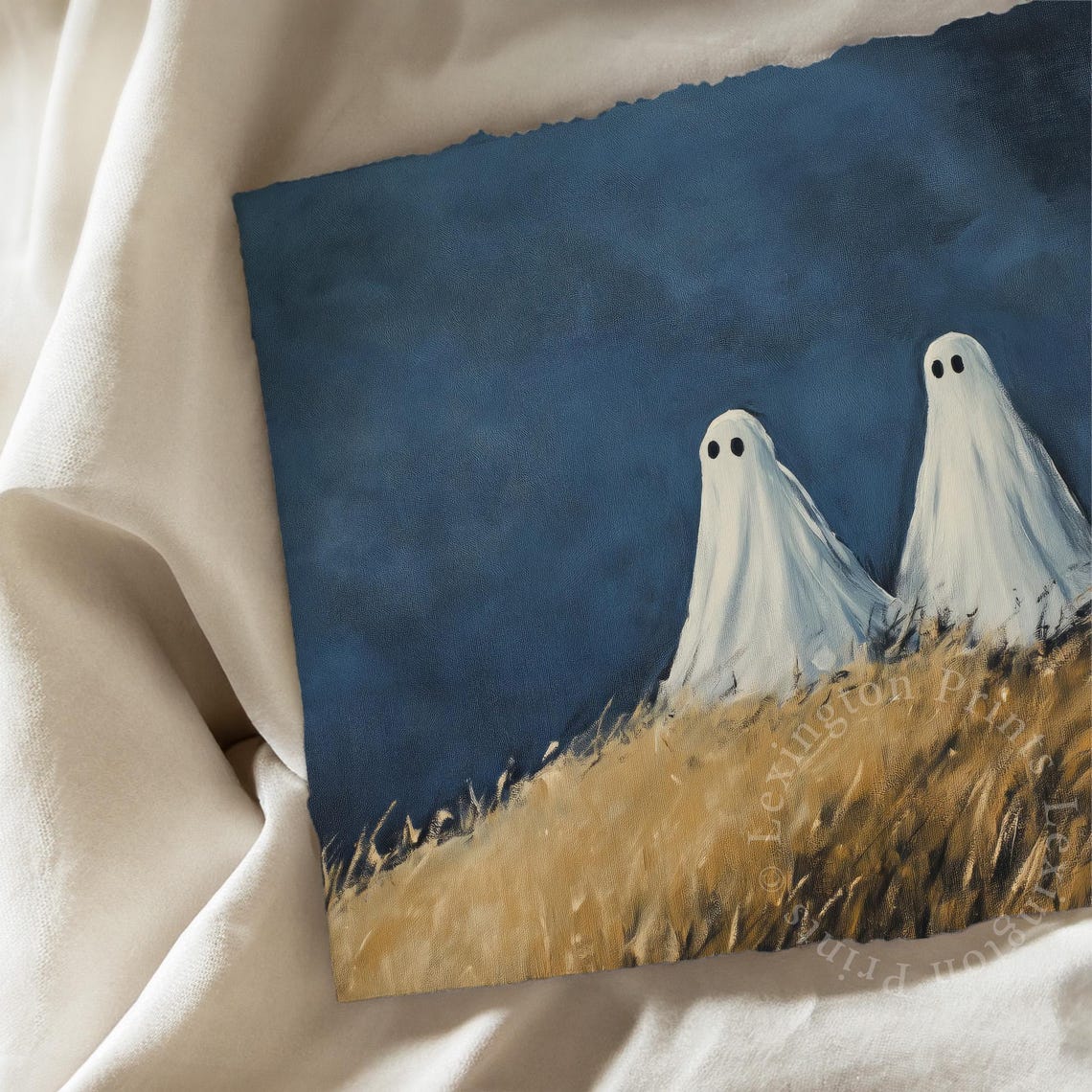 Halloween Ghost Landscape Print Halloween Wall Art Trendy Ghost Poster Rustic Halloween Print Fall Decor Cute Ghost Print 831 - Image 7
